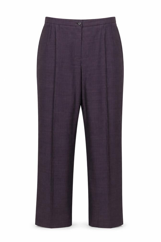Marks and Spencer Womens Purple Wool Blend Pleated Dress Trousers UK 14