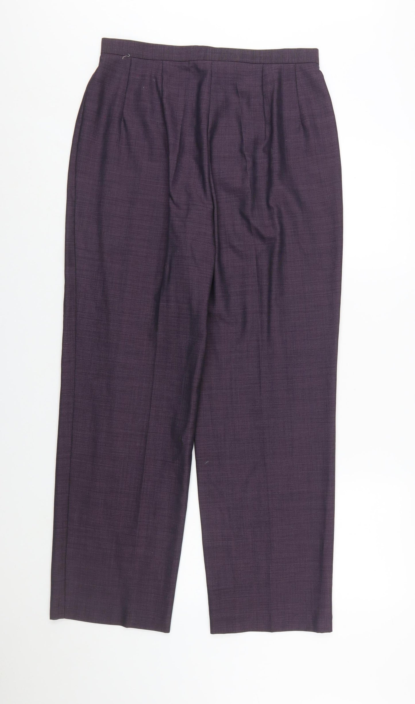 Marks and Spencer Womens Purple Wool Blend Pleated Dress Trousers UK 14
