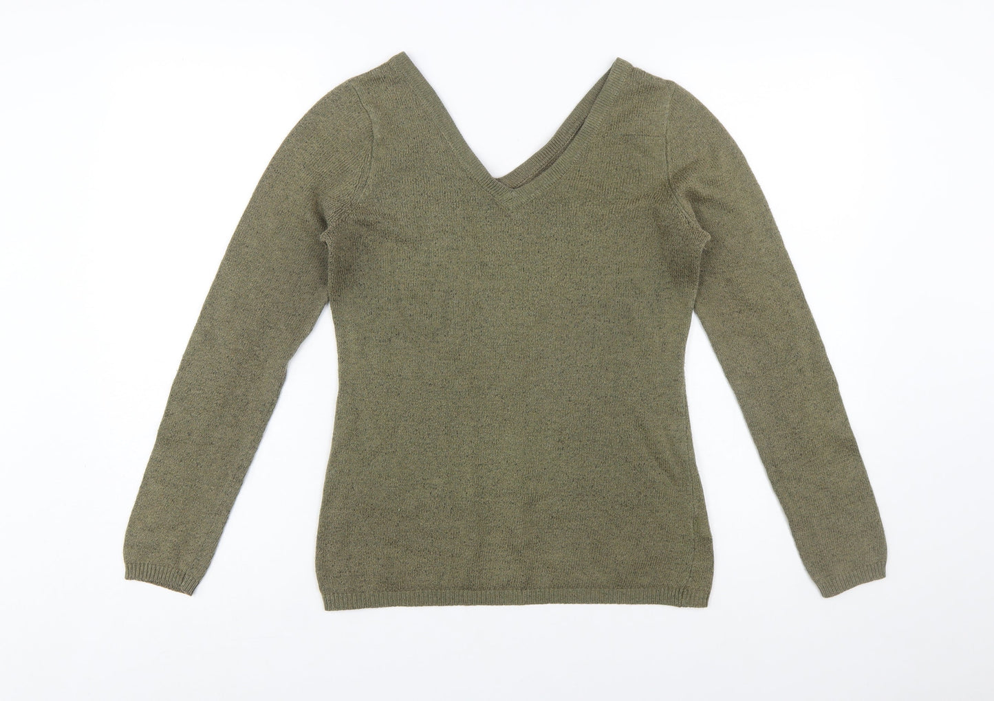 Old Navy Women’s Green V-Neck Long Sleeve Knit Jumper Size M