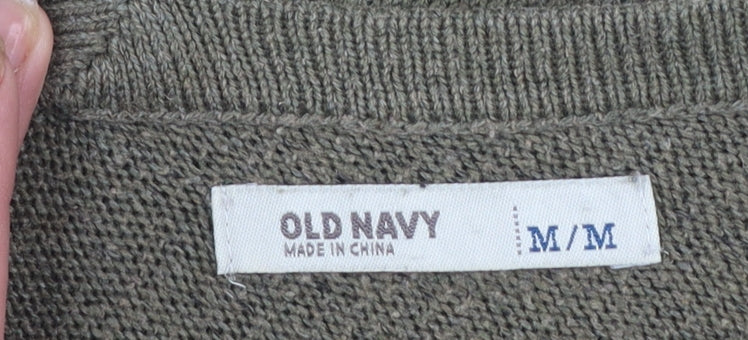 Old Navy Women’s Green V-Neck Long Sleeve Knit Jumper Size M