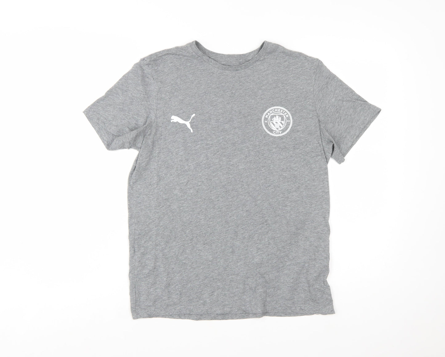 Puma Boys Grey Manchester City T-Shirt 15-16 Years Short Sleeve Sports Tee