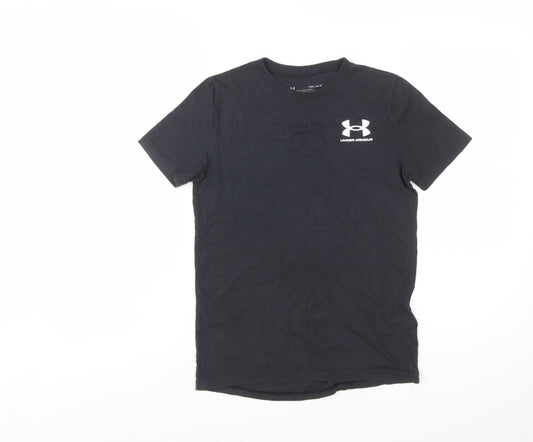 Under Armour Boys Black Medium Sports T-Shirt Short Sleeve Crew Neck