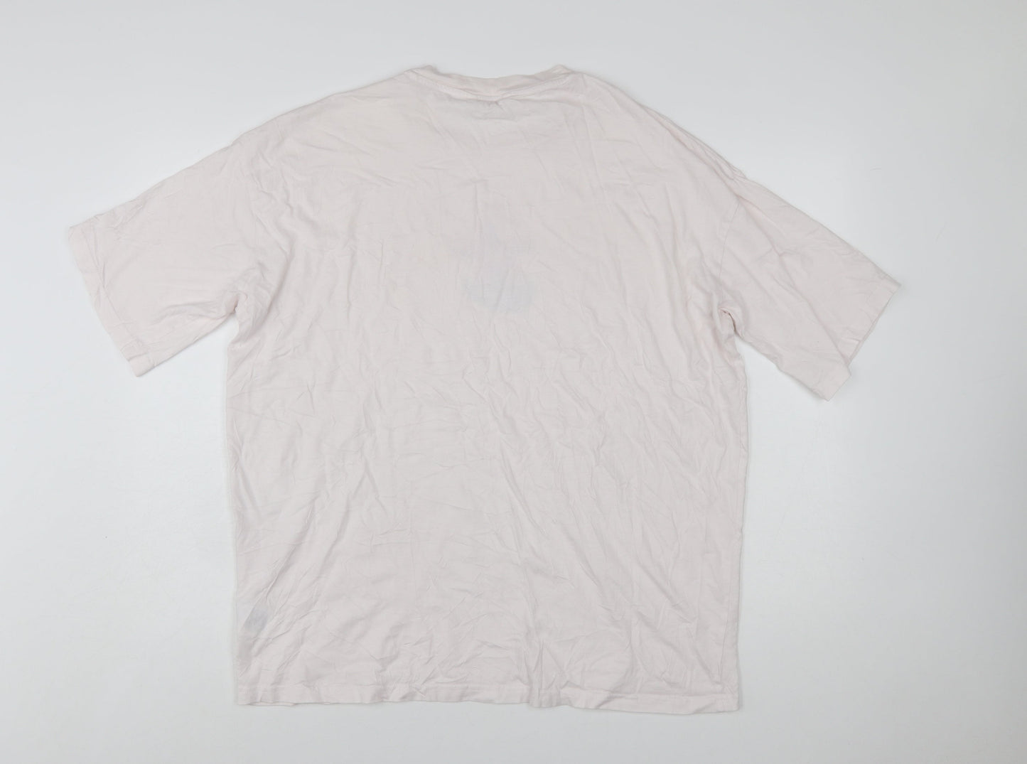 Monki Womens Pink Floral Embroidered Cotton T-Shirt Size S