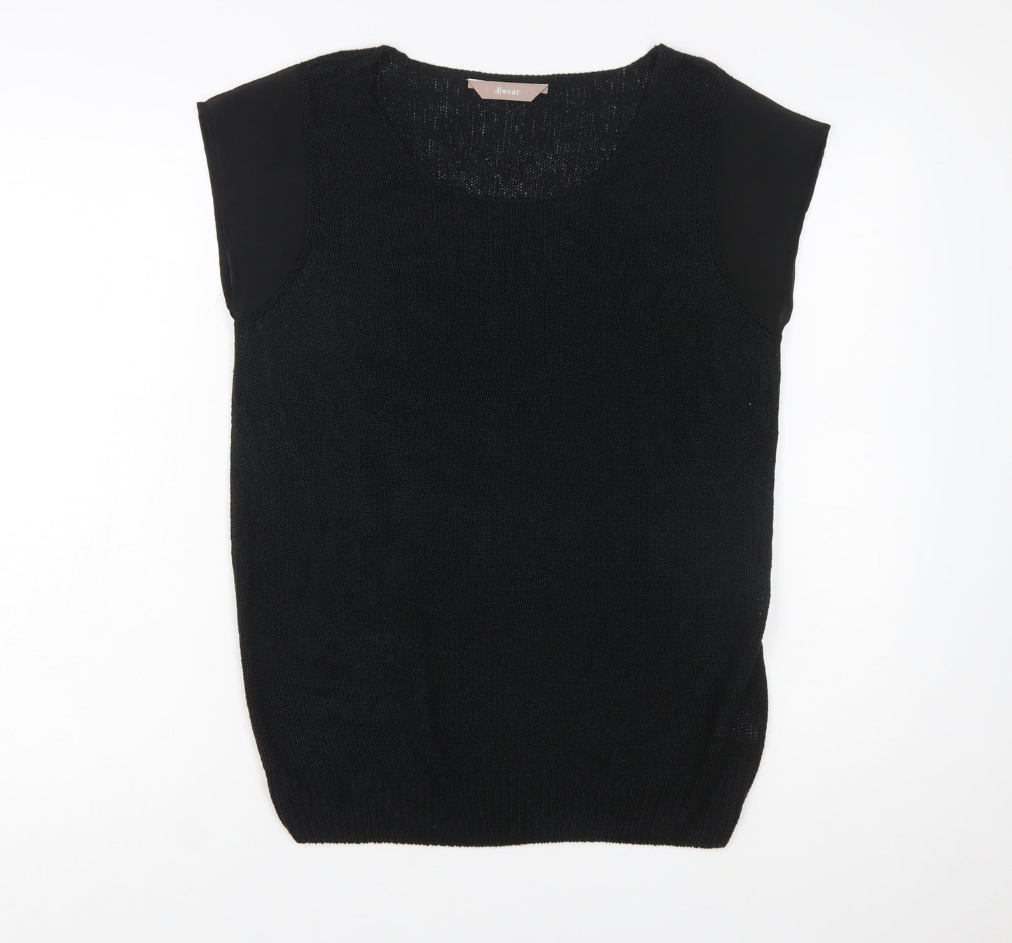 A|wear Women’s Black Sleeveless Scoop Neck Knit Pullover Jumper XL