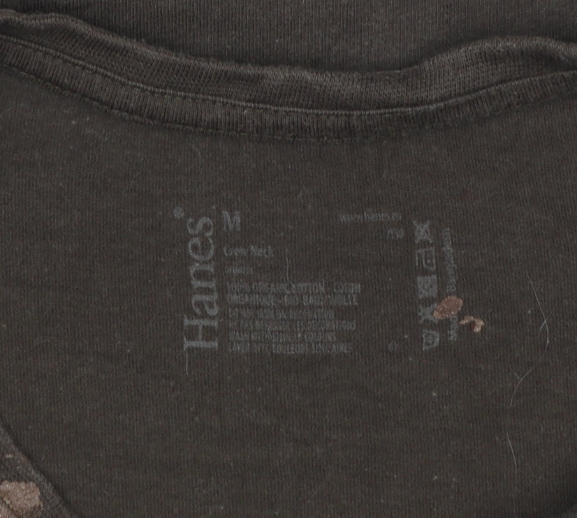 Hanes Womens Brown Short Sleeve 100% Cotton Crew Neck T-Shirt M