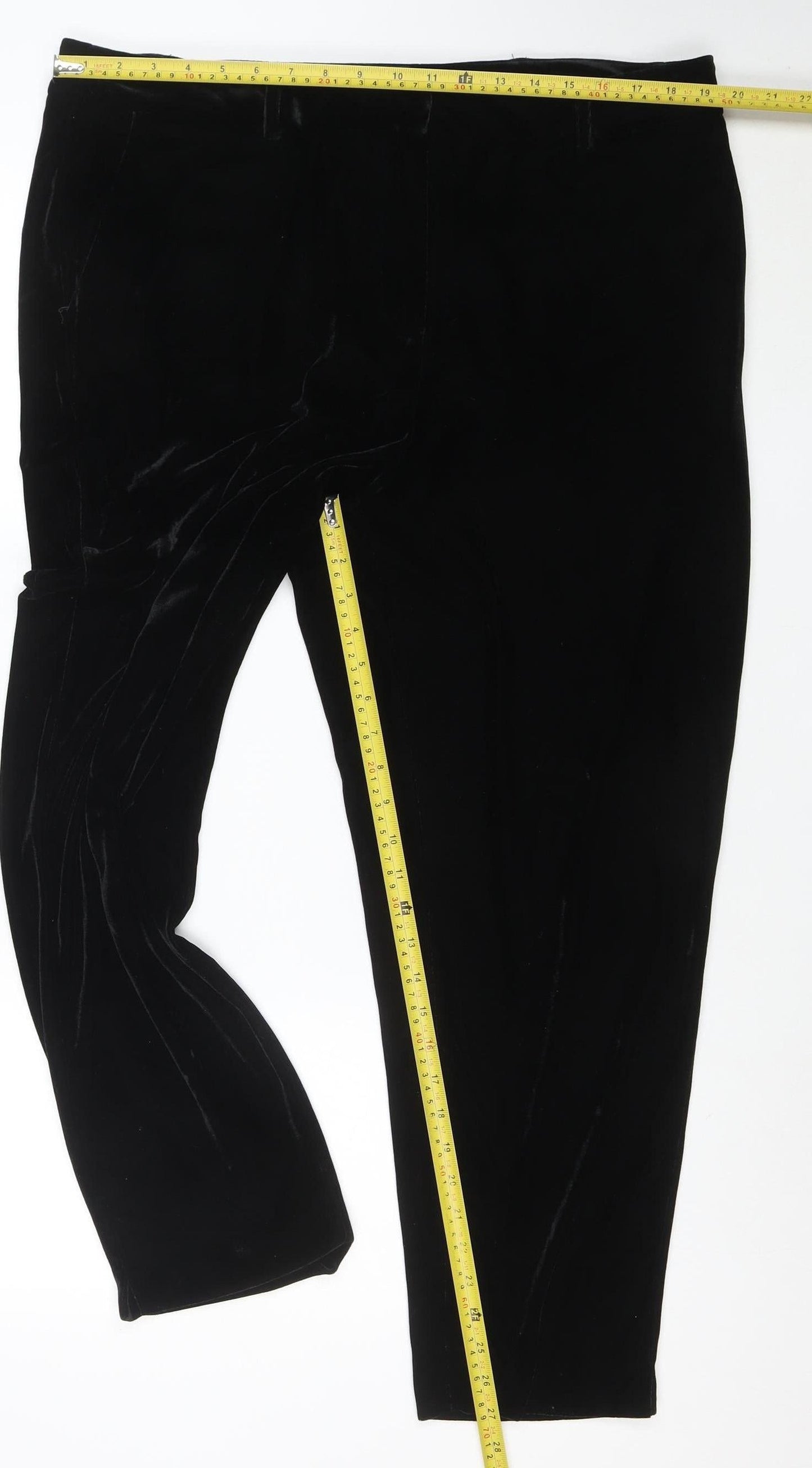 Dorothy Perkins Womens Black Velvet Trousers Size 18