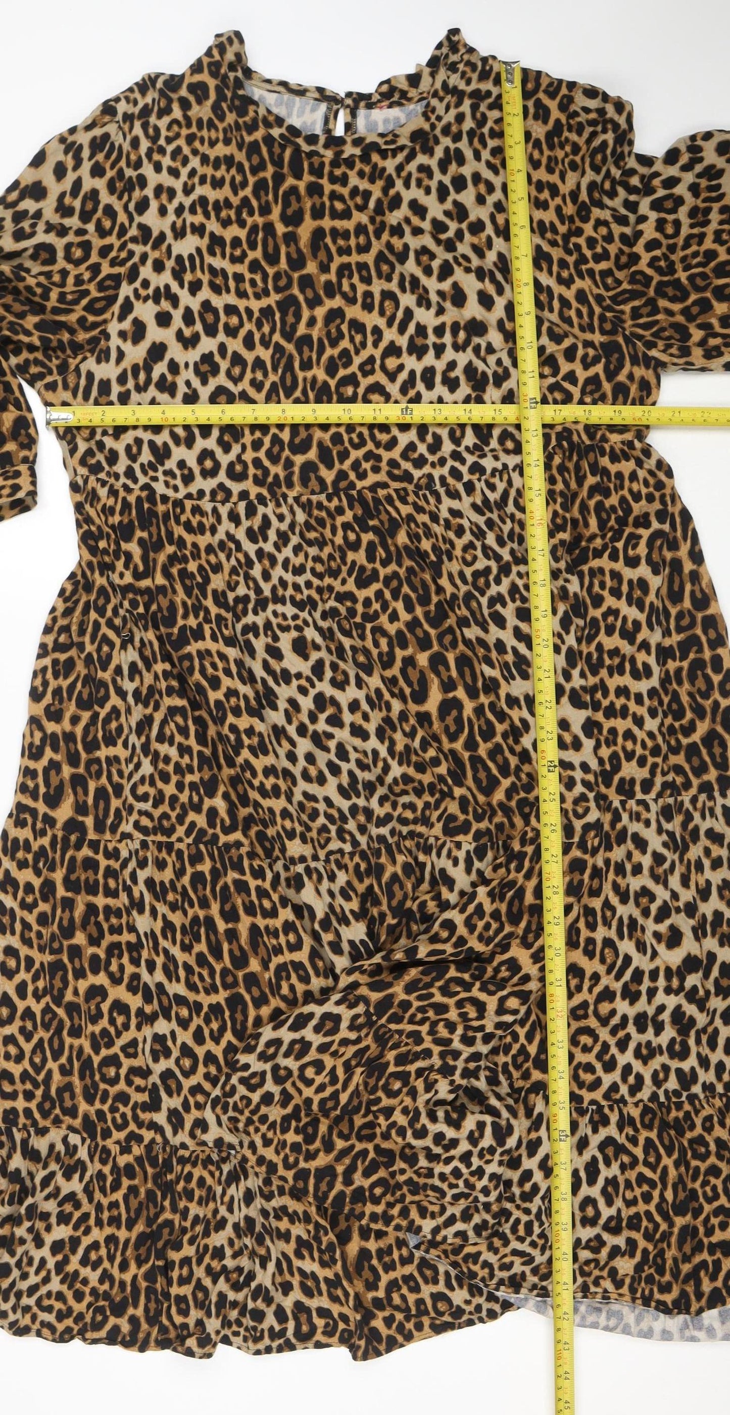 Joe Browns Women Brown Leopard Print A-Line Knee Dress Size 18