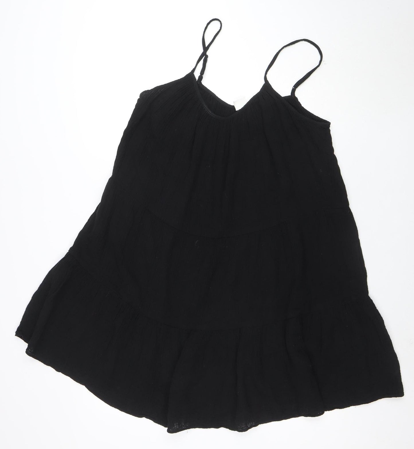 H&M Womens Black M Sleeveless Halter Slip Dress Summer Cotton
