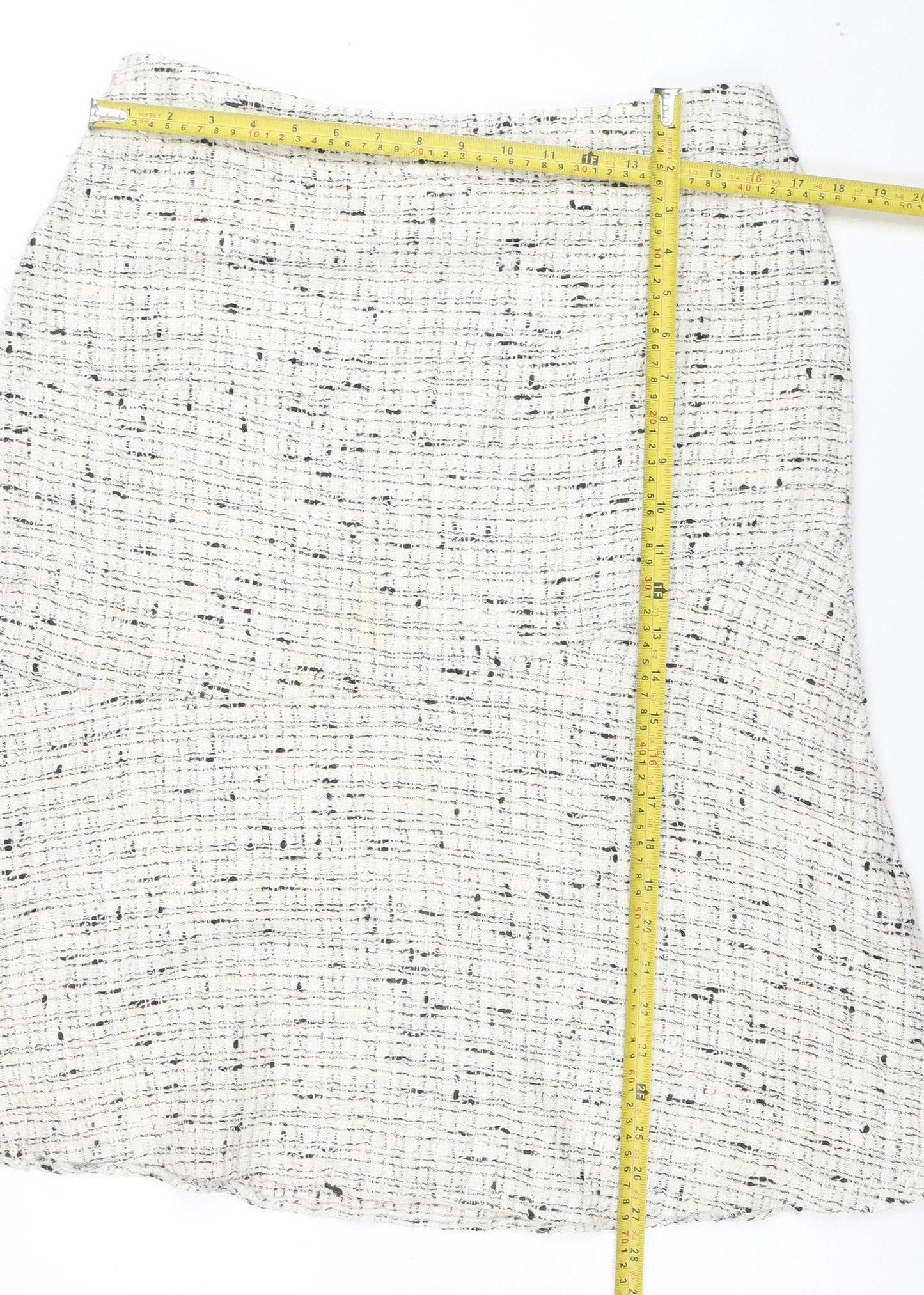 Kaliko Women Ivory Tweed Wool Pencil Skirt Size 14
