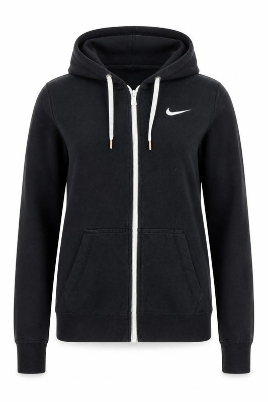 Nike Women's Black Small Full Zip Hoodie Sweatshirt Cotton Blend