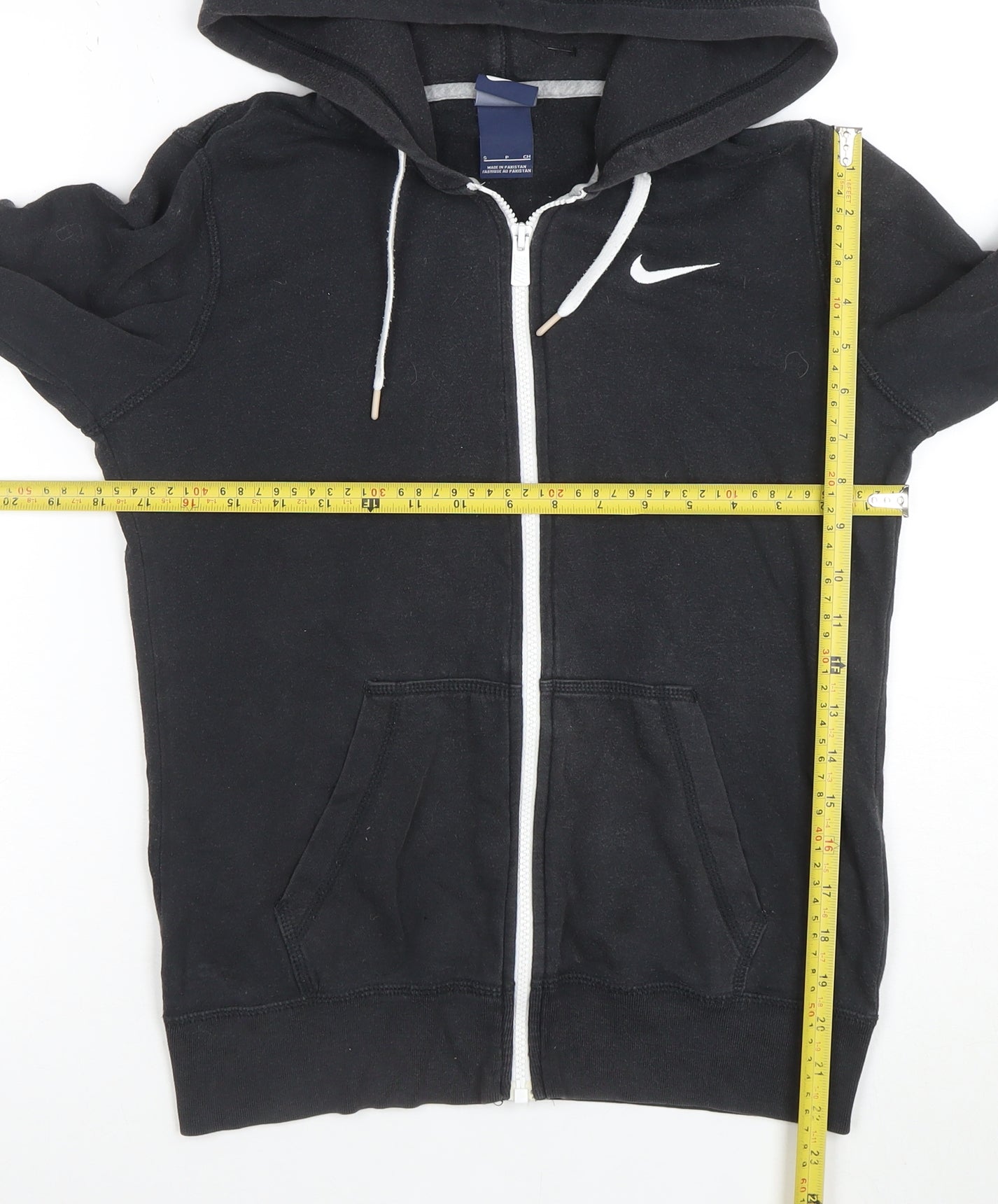 Nike Women's Black Small Full Zip Hoodie Sweatshirt Cotton Blend
