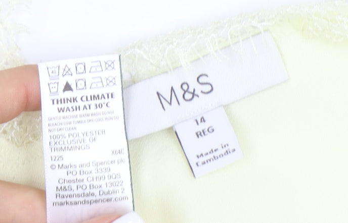 Marks and Spencer Women's Ivory Lace Trim Camisole Top Size 14
