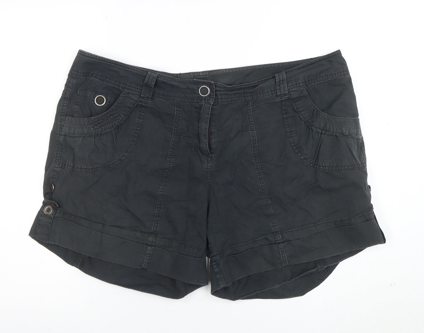 Dorothy Perkins Women's Black Size 20 Cargo Cotton Shorts