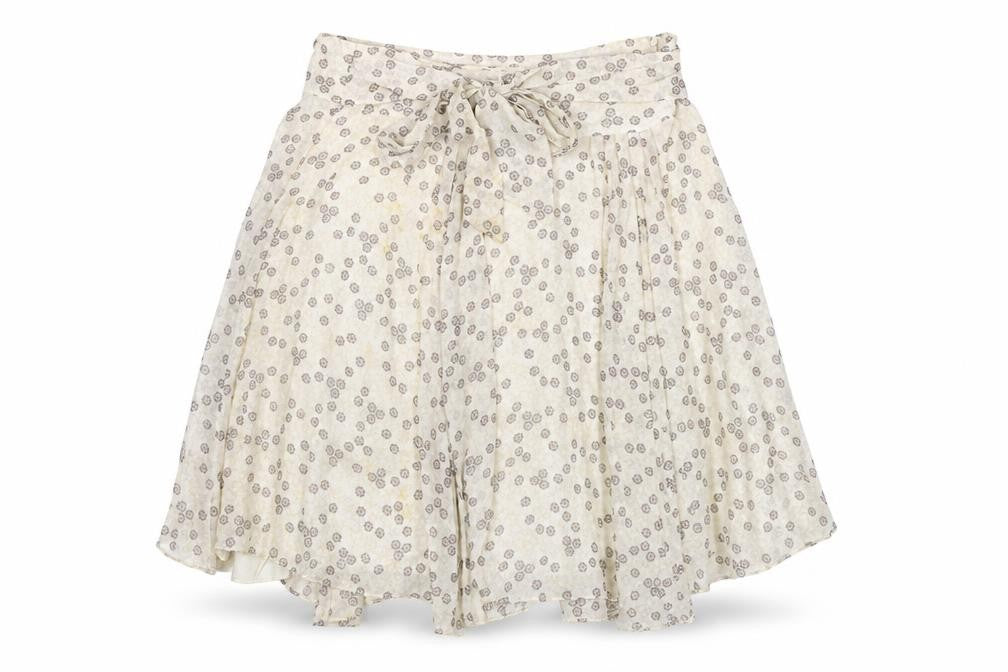 Ted Baker Women Ivory Floral Bow A-Line Silk Skirt Size 10