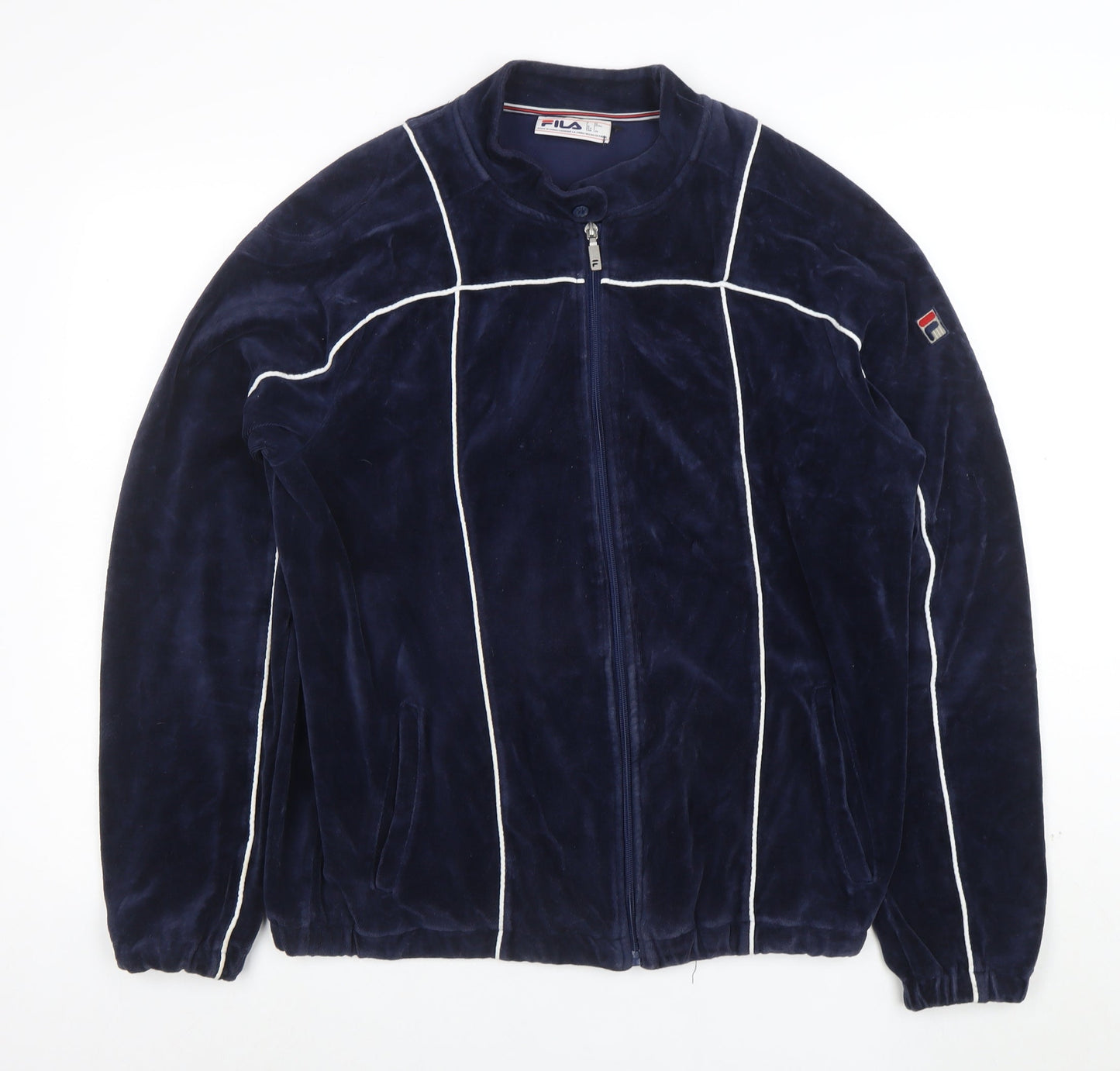 FILA Men’s Blue Full Zip Velvet Sweatshirt Size L