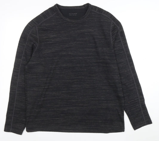 AllSaints Men's Black Medium Crew Neck Long Sleeve Sweatshirt