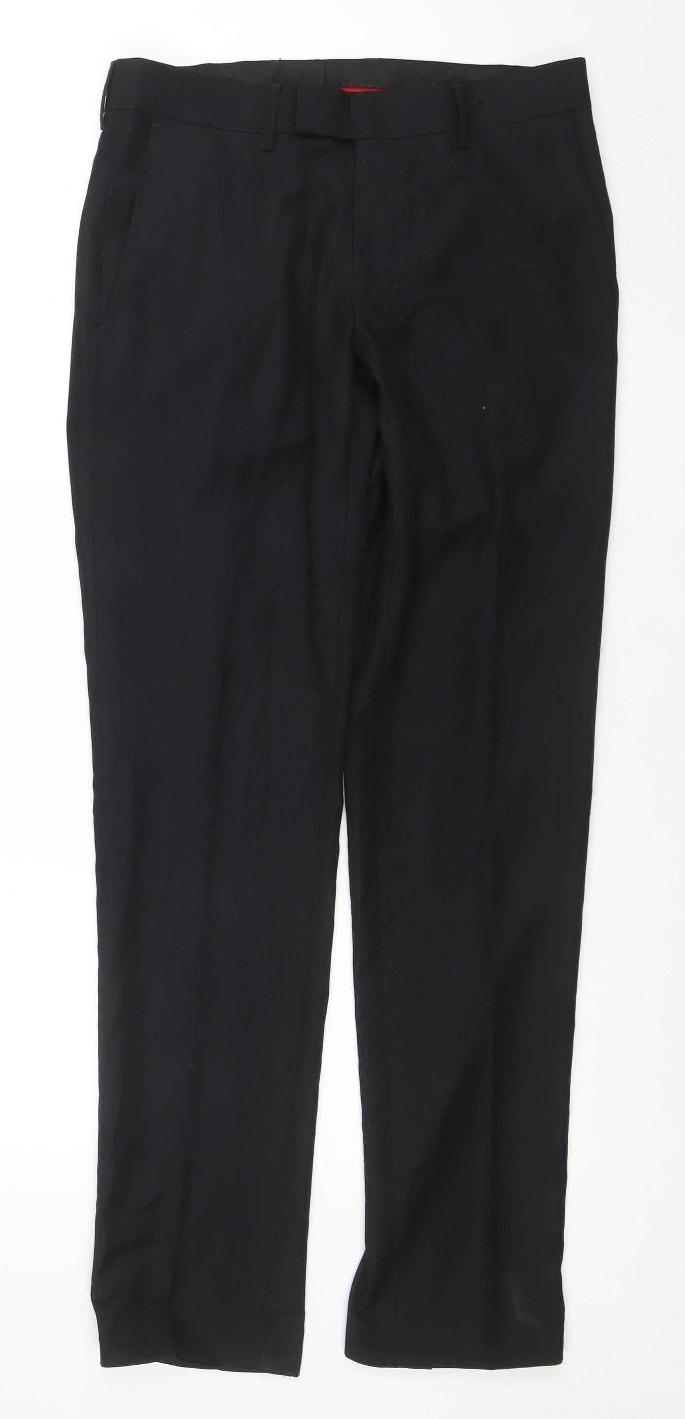 Dressmann Slim Fit Black Dress Pants 30x32 Unisex Adults Trousers
