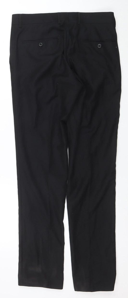 Dressmann Slim Fit Black Dress Pants 30x32 Unisex Adults Trousers