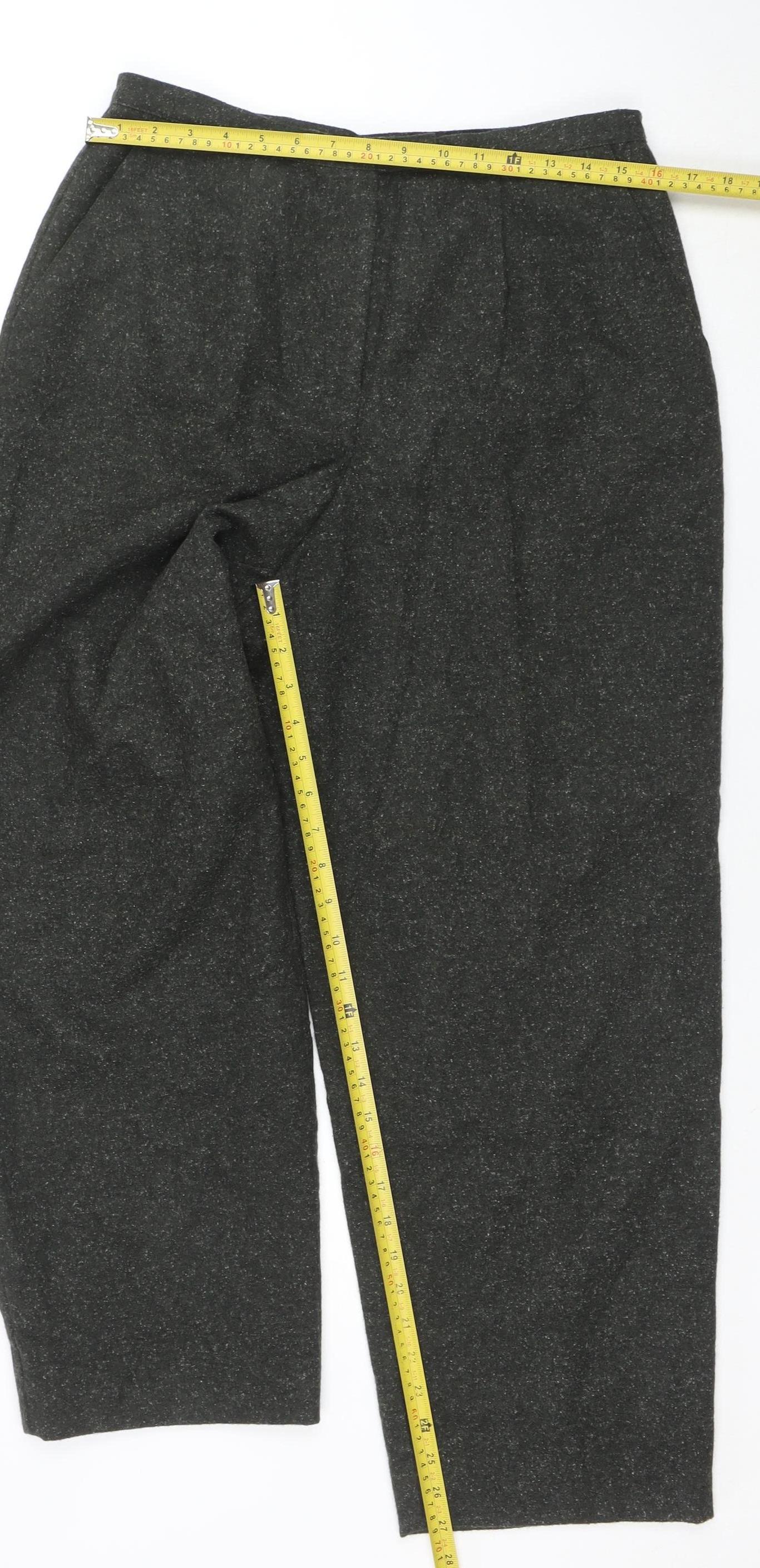Norton McNaughton Womens Grey Wool Blend Tweed Classic Trousers Size 12