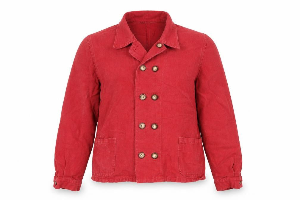Laura Ashley Women's Red Linen Blend Pea Coat Jacket Size S