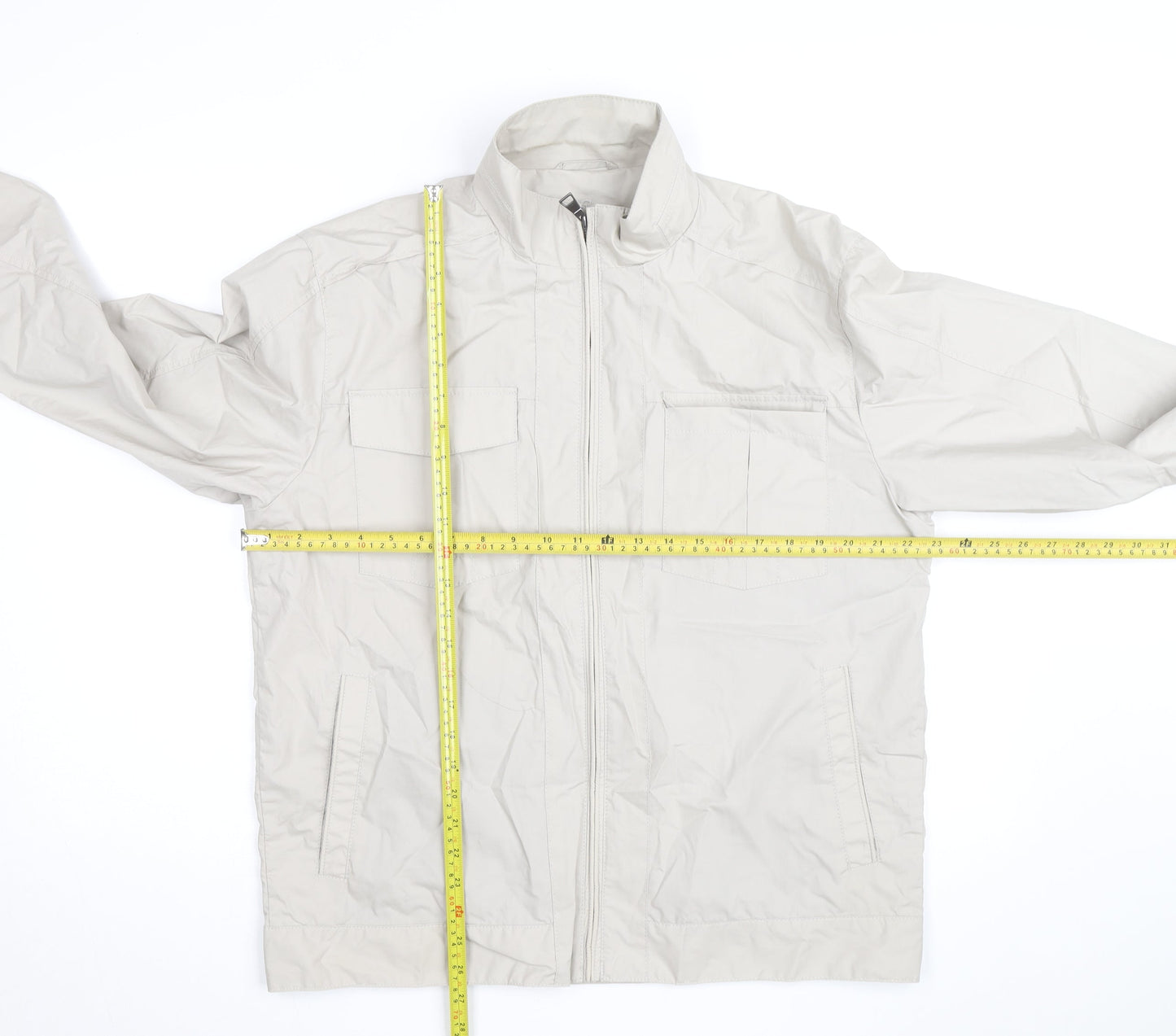 Marks and Spencer Men Beige Lightweight Full Zip Jacket L