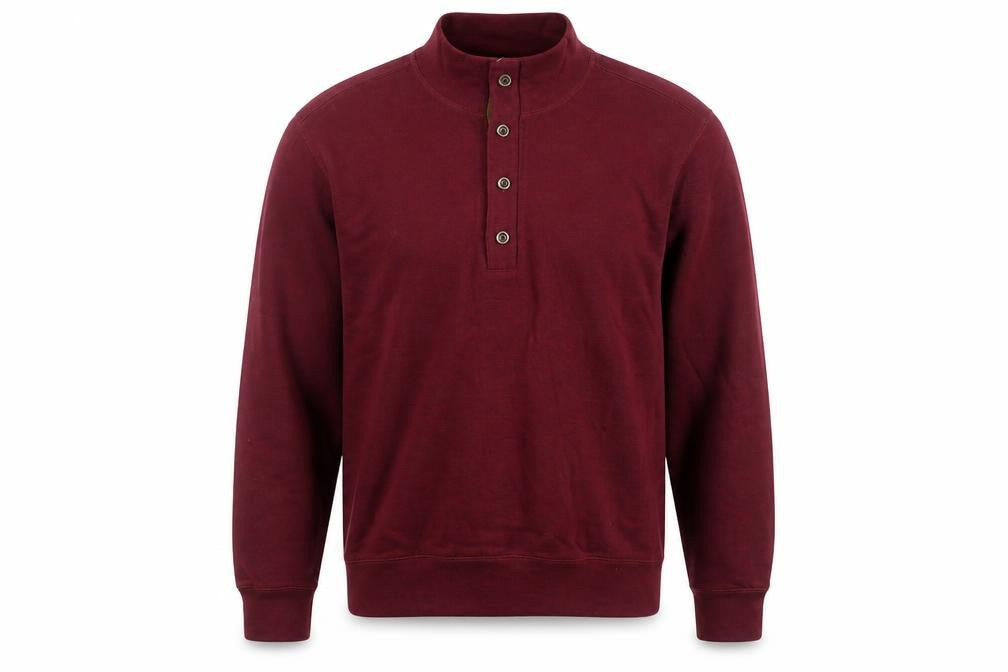 Clearwater Outfitters Men's Red Henley Jumper L Cotton Blend