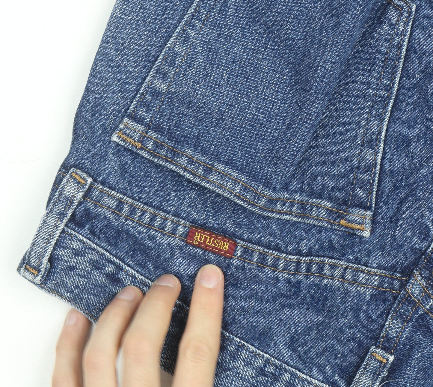 Rustler Men's Blue Denim Distressed Shorts Size 30 Regular Fit