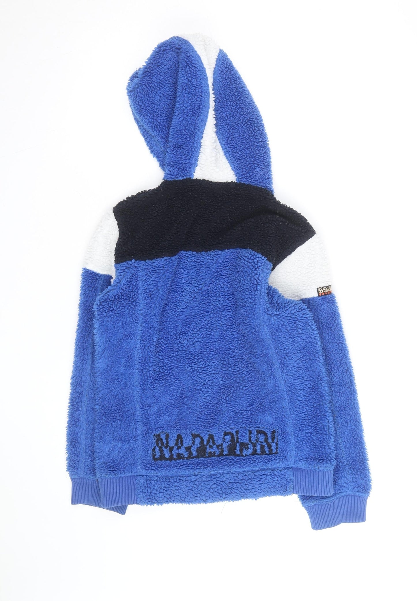 Napapijri Womens Blue Full Zip Hoodie Fleece Size 12