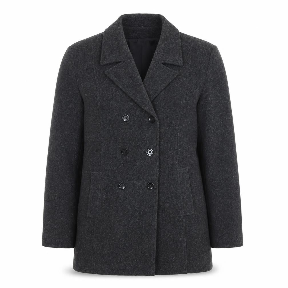 J. Percy Men's Grey Wool Pea Coat Size 42 Regular Fit Winter
