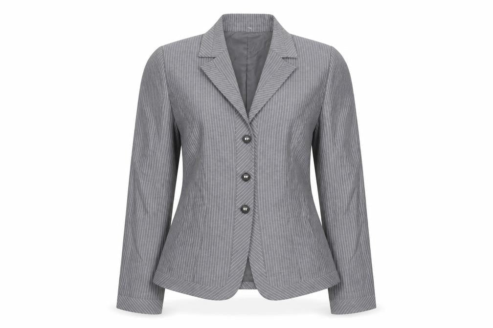 Tahari Arthur S. Levine Womens Grey Pinstripe Blazer Size 10