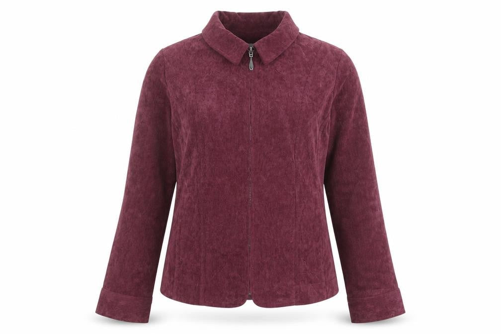 Christopher & Banks Women's Red Corduroy Zip Jacket Size S
