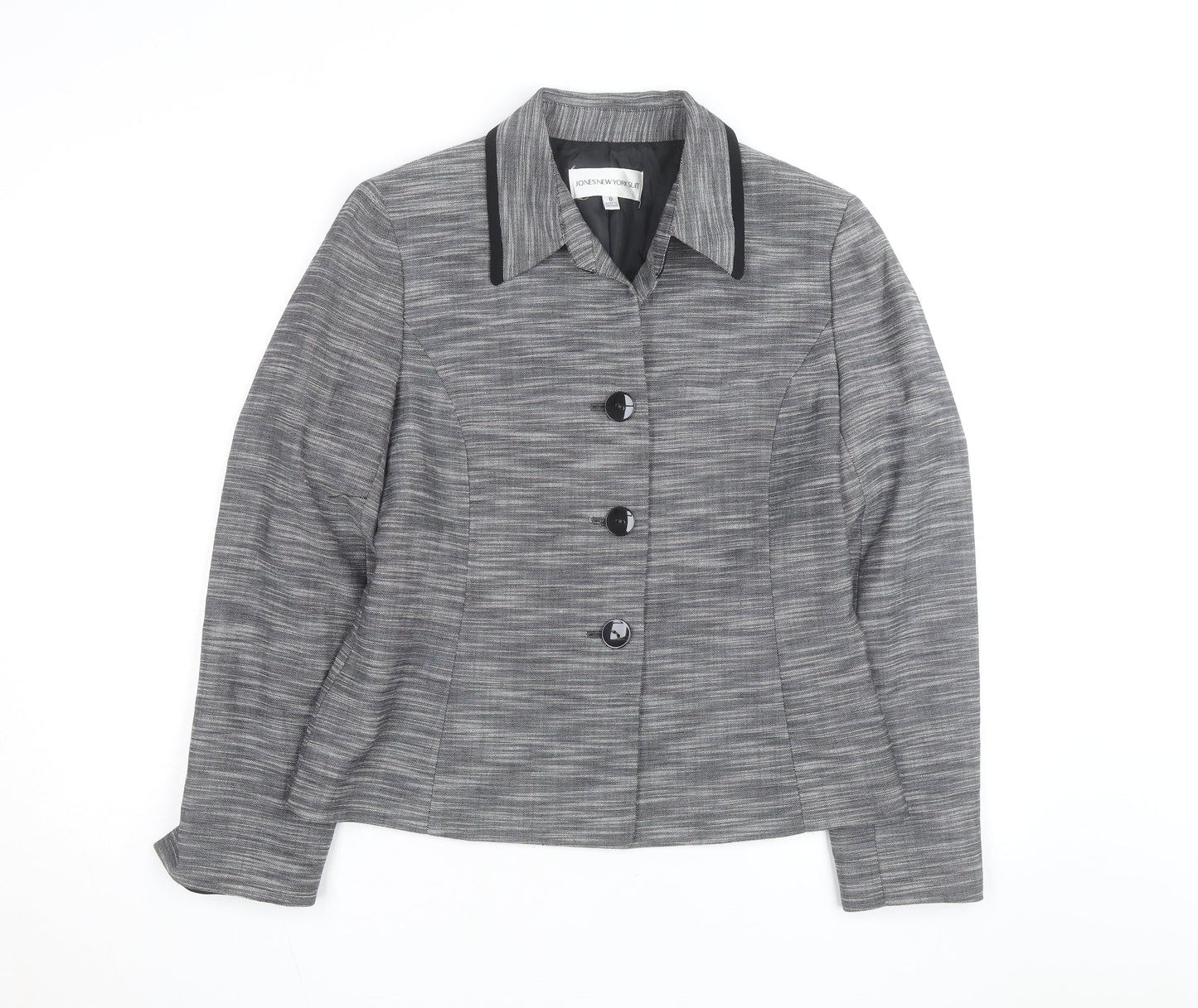 Jones New York Women’s Grey Woven Single-Breasted Suit Jacket Size M