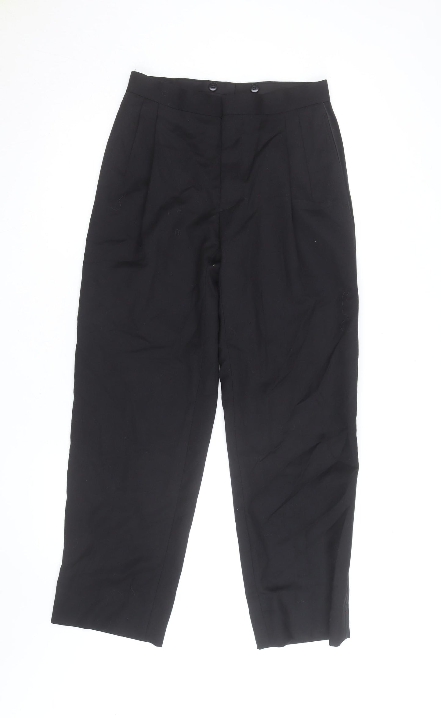 Versini Men's Black 31in Formal Pleated Wool Dress Pants