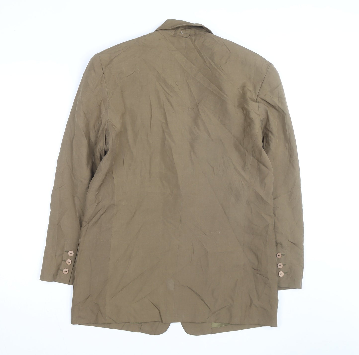 Tracy M Unisex Brown Silk Lined Mid-Length Blazer M