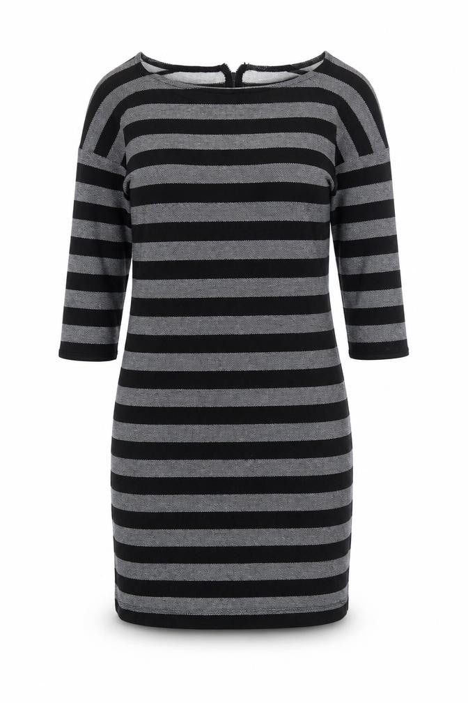 Warehouse Women’s Black Striped Bodycon Knit Dress Size 10