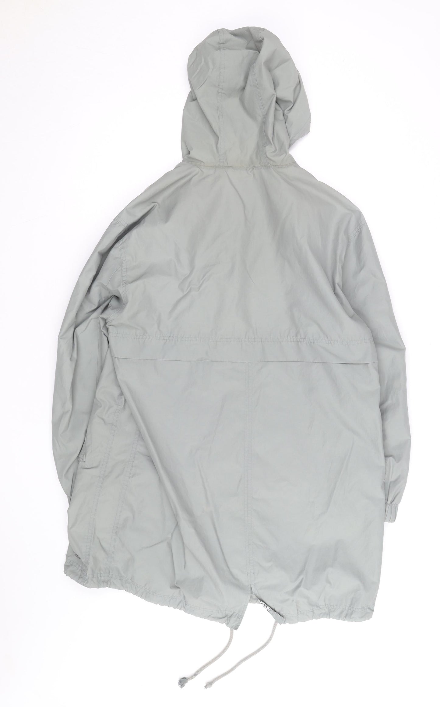 Weird Fish Women's Grey Hooded Parka Coat Size 12 Long