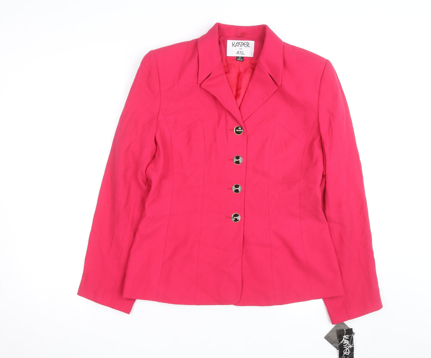 Kasper Women's Pink Crepe Single-Breasted Blazer Size 8