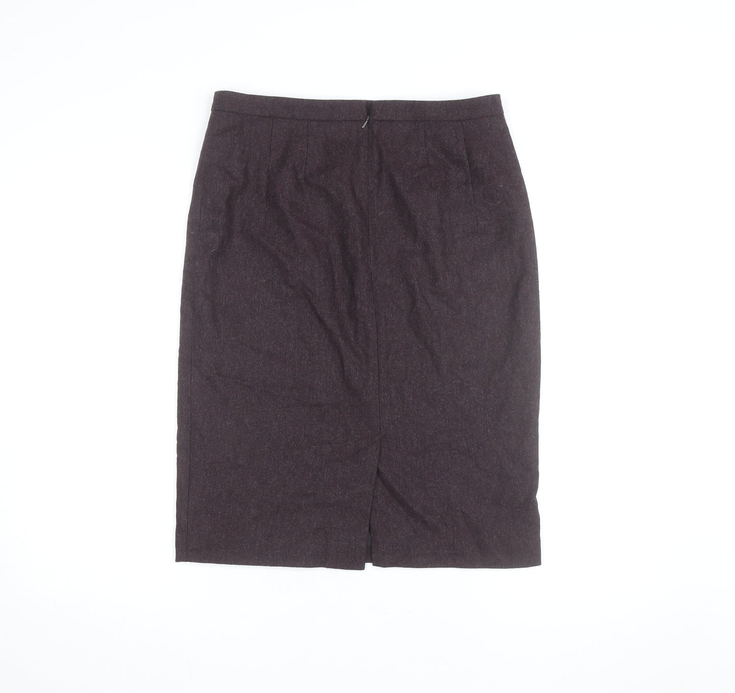 Jigsaw Women Brown Wool Pencil Skirt UK 12 Workwear Knee Length