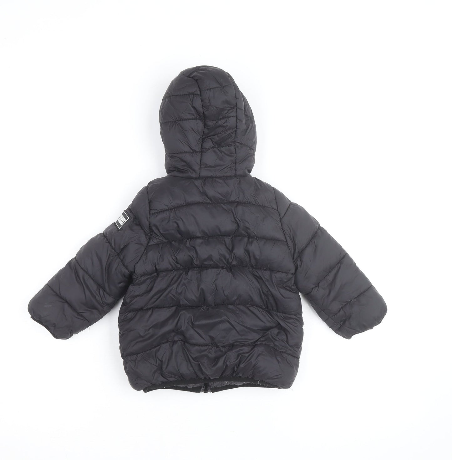 DKNY Jeans Boys Black Hooded Puffer Jacket 2 Years Winter Coat