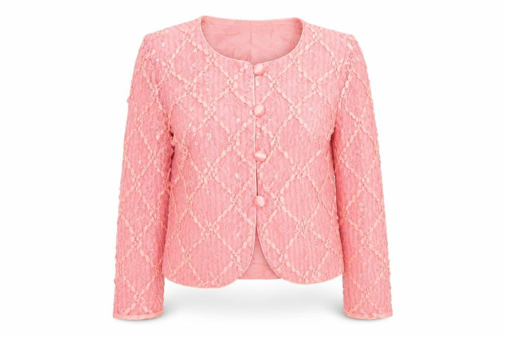 Nancy Neil Women's Pink Lace Sequin Cardigan S Partywear