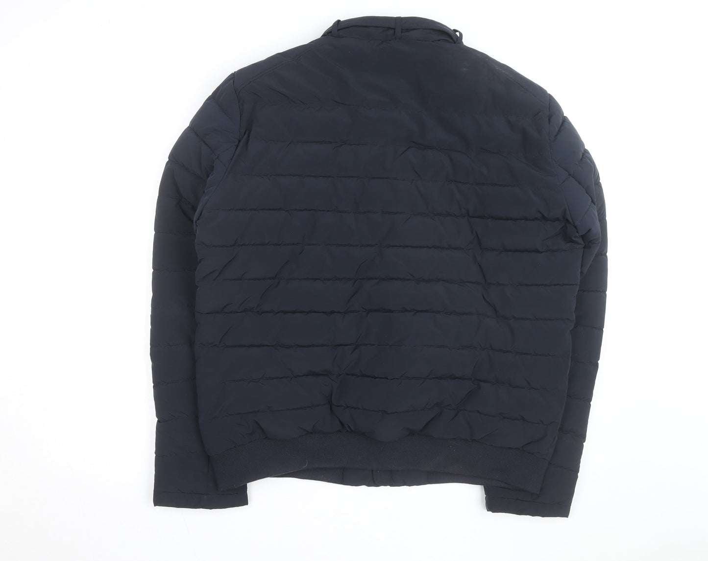 Superdry Men's Blue XL Puffer Jacket Stand-Up Collar Winter Coat