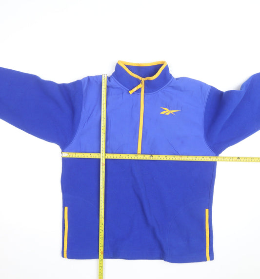 Reebok Men’s Blue 1/4 Zip Fleece Sweatshirt XL High Neck