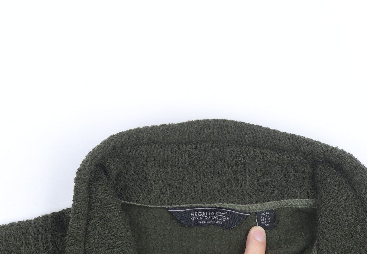 Regatta Men's Green Fleece 1/4 Zip Pullover Sweatshirt M Outdoor Hiking