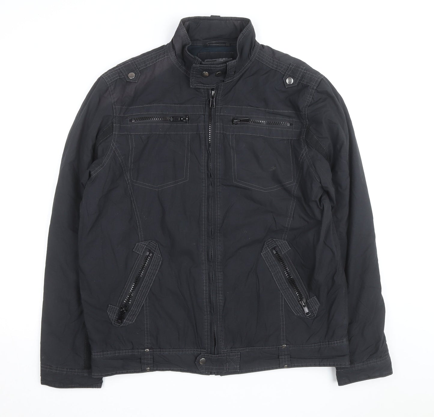Dissident Men's Black Regular Fit Biker Jacket L 42in Polyester