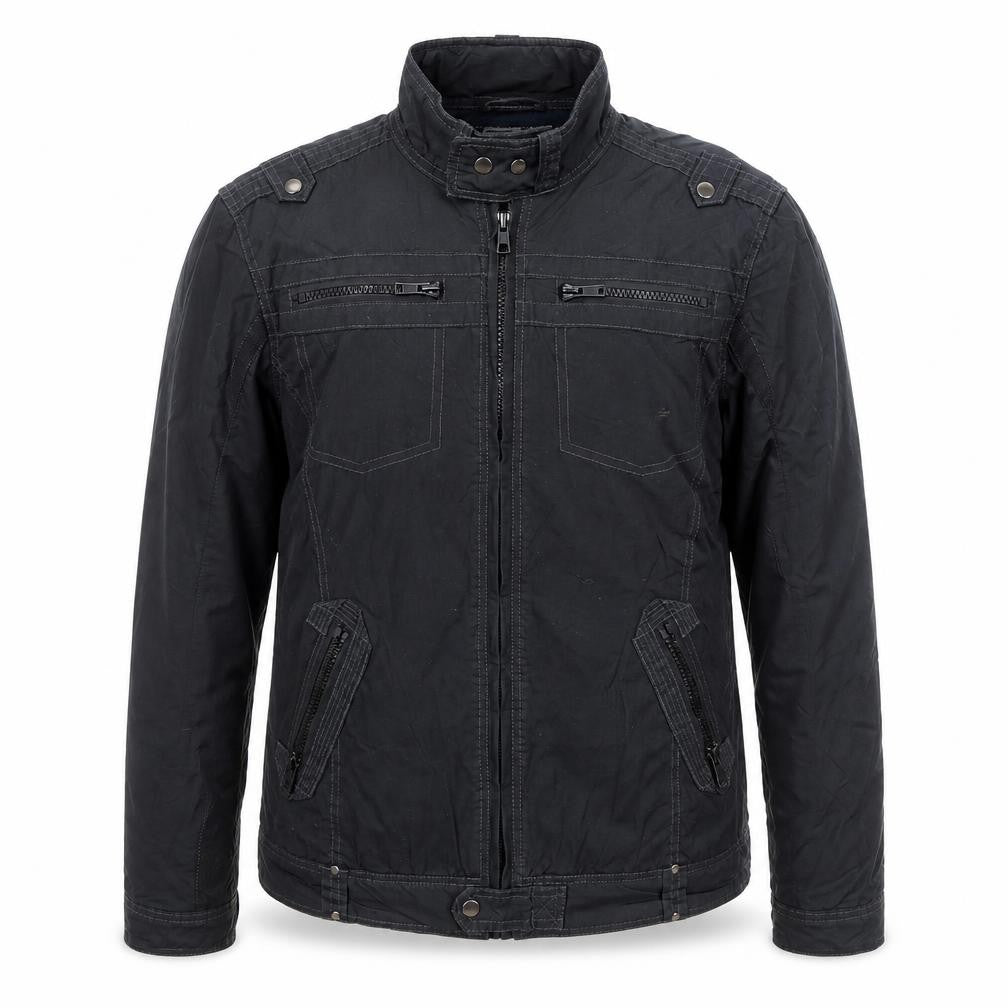 Dissident Men's Black Regular Fit Biker Jacket L 42in Polyester