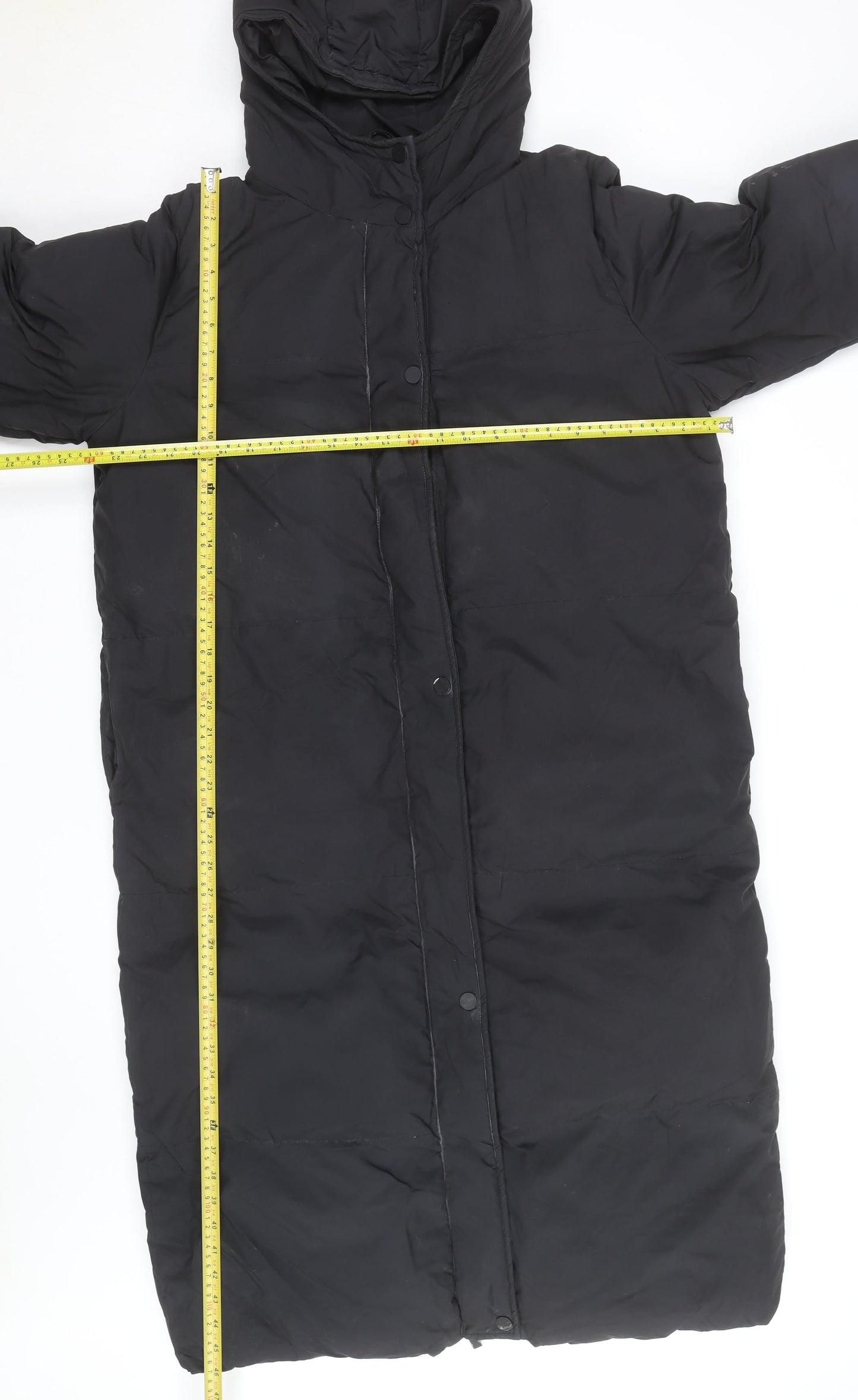 Threadbare Womens Black Long Hooded Puffer Coat Size 14