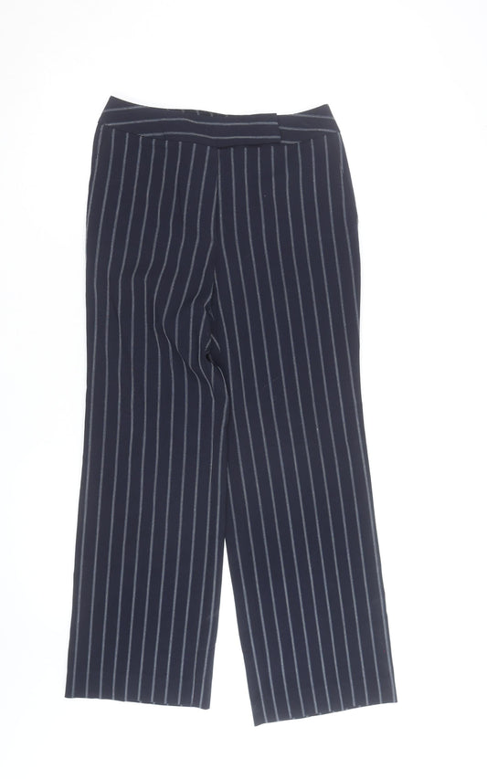 Talbots Petites Navy Pinstripe Wide-Leg Trousers Size 8 Petite