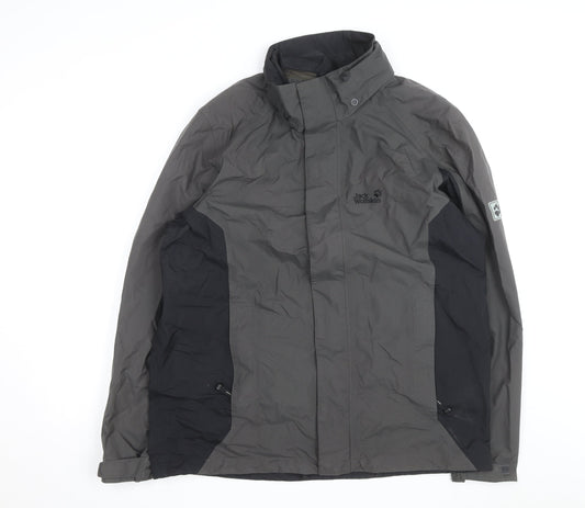 Jack Wolfskin Men's Grey Waterproof Hiking Jacket Size L Outdoor Coat
