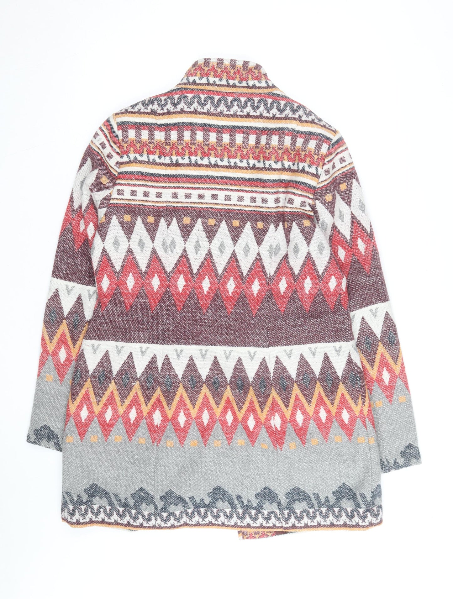 Angie Men's Multicoloured L Aztec Pattern Mid-Length Coatigan