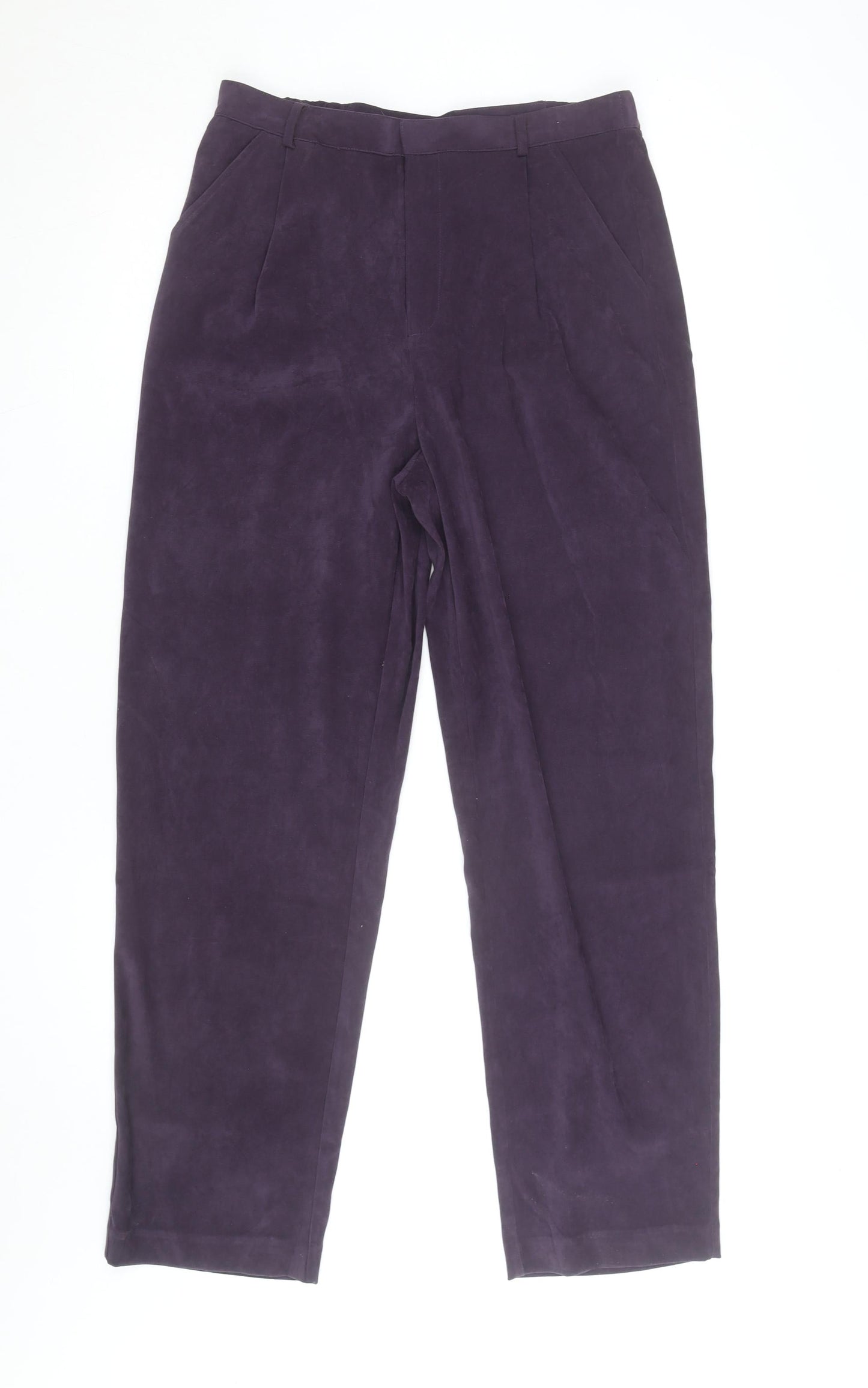 Elaine Women's Purple Velvet Straight Trousers Size 16 Lined